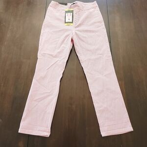 Mario Serrani Pink and White Striped Pants Size Small